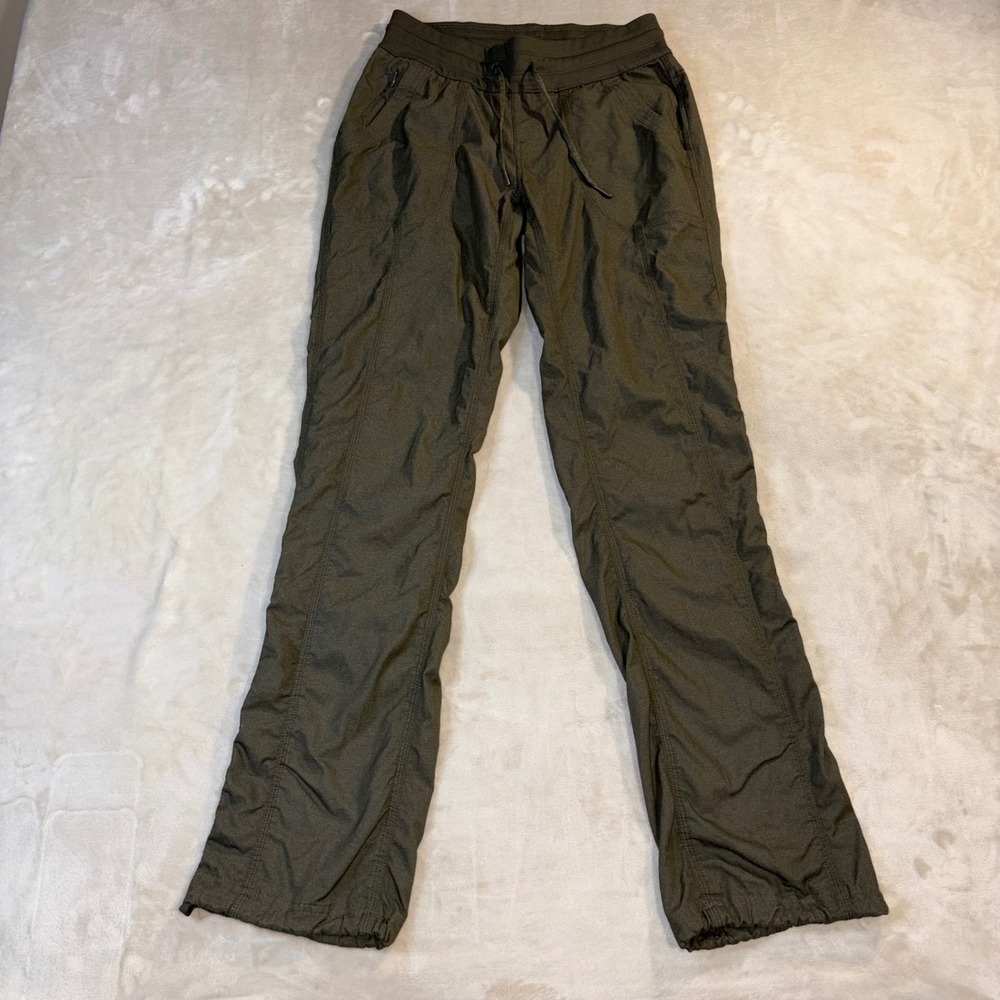 The North Face Aphrodite 2.0 Olive Green Herringbone Hiking Pants Womens Small
